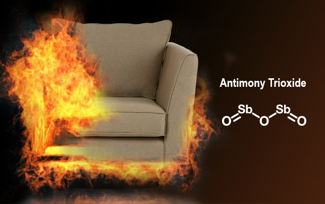 Image of chair with flames and chemical formula