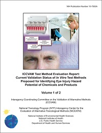 Cover of ICCVAM 2010 report on in vitro methods for ocular safety testing
