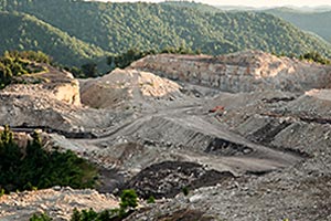 Landscape of mining mountain tops