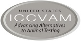 Grey oval with text: "ICCVAM - United States - Advancing Alternatives to Animal Testing"