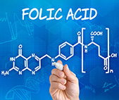 hand drawing the chemical structure of Folic Acid