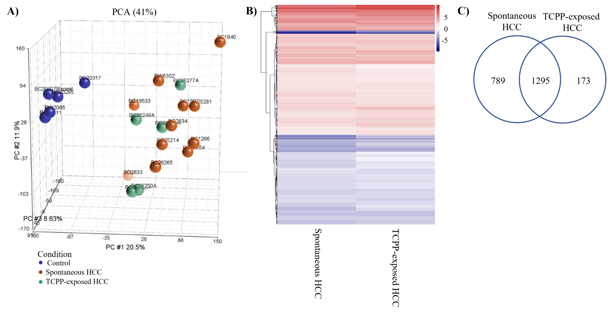 Figure G-4. Differential Gene Expression Profiles of Hepatocellular Carcinomas in B6C3F1/N Male Mice Arising Spontaneously or Following Chronic (Two-year) Exposure to Tris(chloropropyl) Phosphate